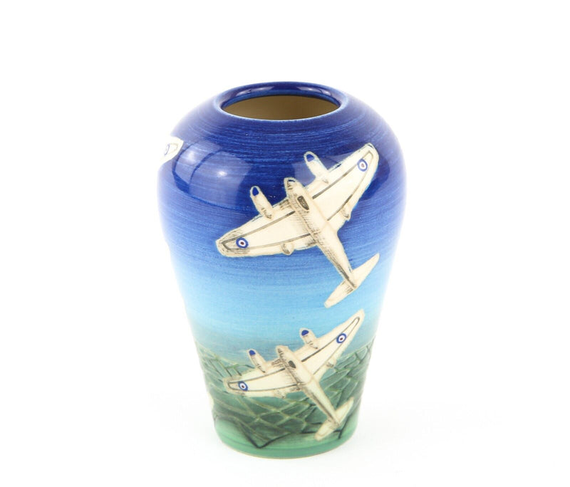 SALLY TUFFIN FOR DENNIS CHINAWORKS - RAF BOMBER HORNET AEROPLANE OVOID VASE