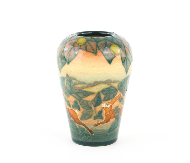 SALLY TUFFIN for DENNIS CHINAWORKS - RUNNING HARE TUBELINED OVOID VASE
