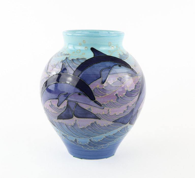 SALLY TUFFIN for DENNIS CHINAWORKS 'LYCIDAS' SCHOOL OF DOLPHINS ILLYRIA VASE 14