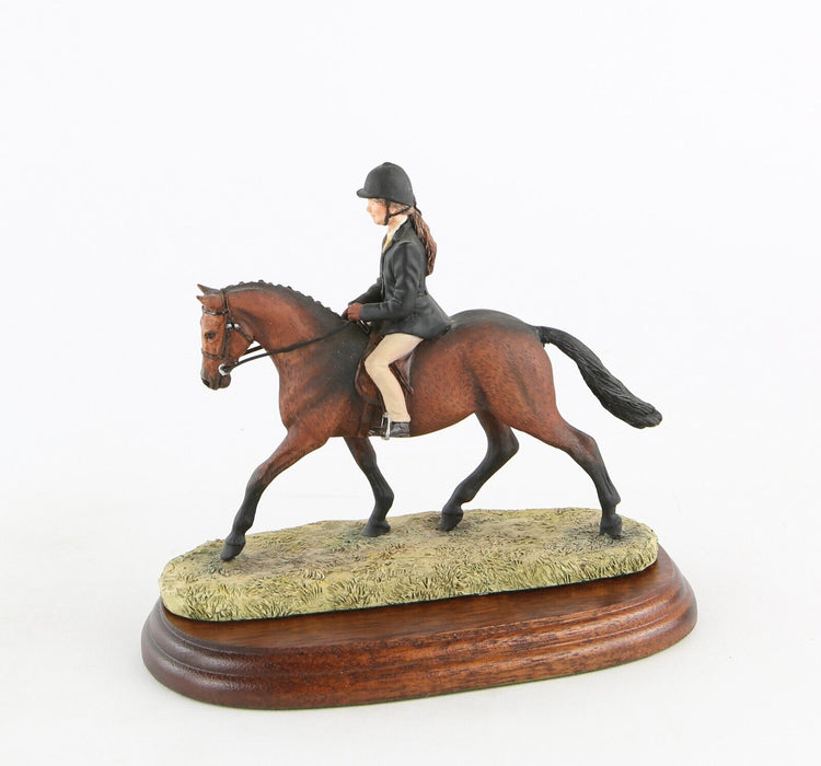 BORDER FINE ARTS 'GIRL ON PONY' ANNE WALL FIGURE MODEL TABLEAU 165, BOXED