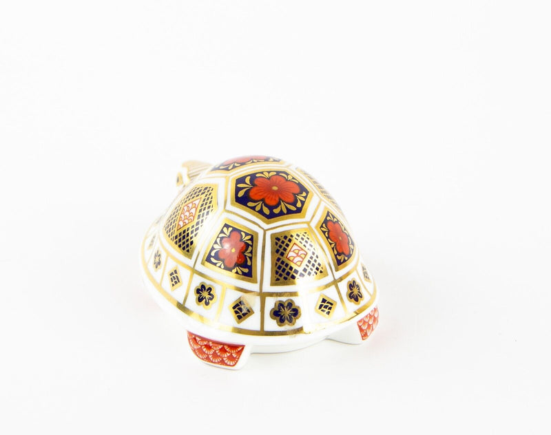 ROYAL CROWN DERBY ’TURTLE' PAPERWEIGHT FIGURE MODEL & GOLD STOPPER