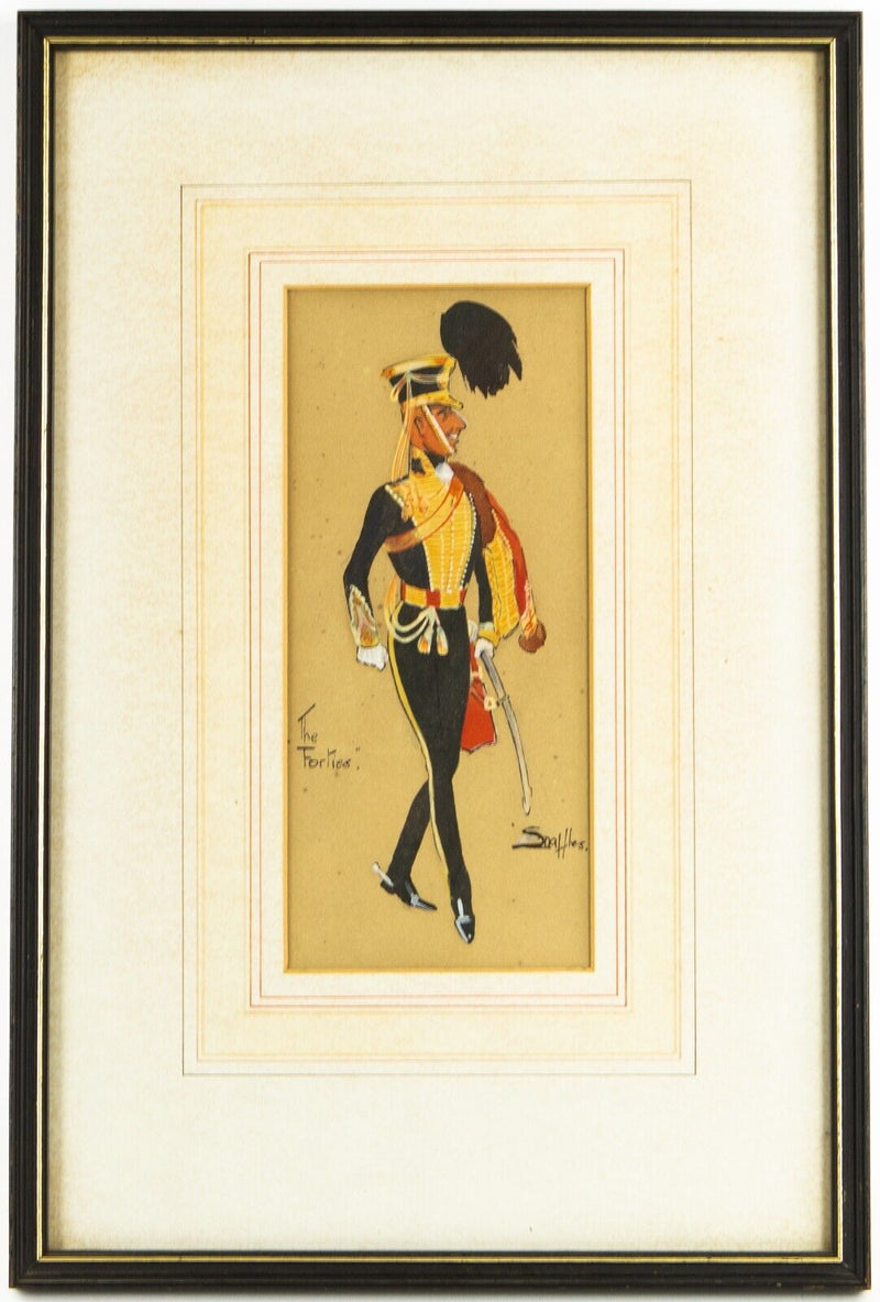 SNAFFLES, CHARLES JOHNSON PAYNE 'THE FORTIES' MILITARY GOUACHE PAINTING, SIGNED