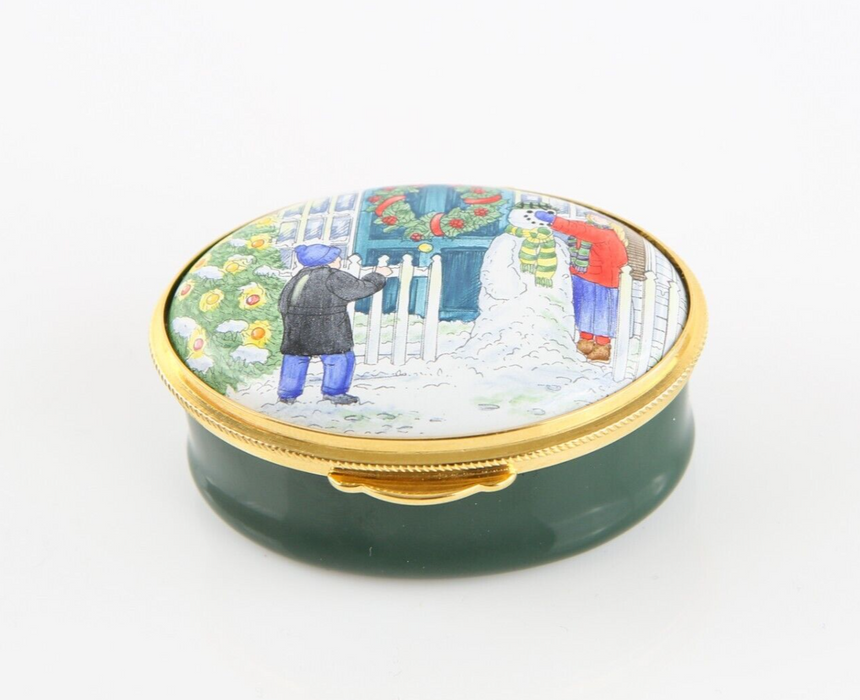 STAFFORDSHIRE 'HARRODS 1992 CHRISTMAS' SNOWMAN, LIMITED EDITION, ENAMEL BOX