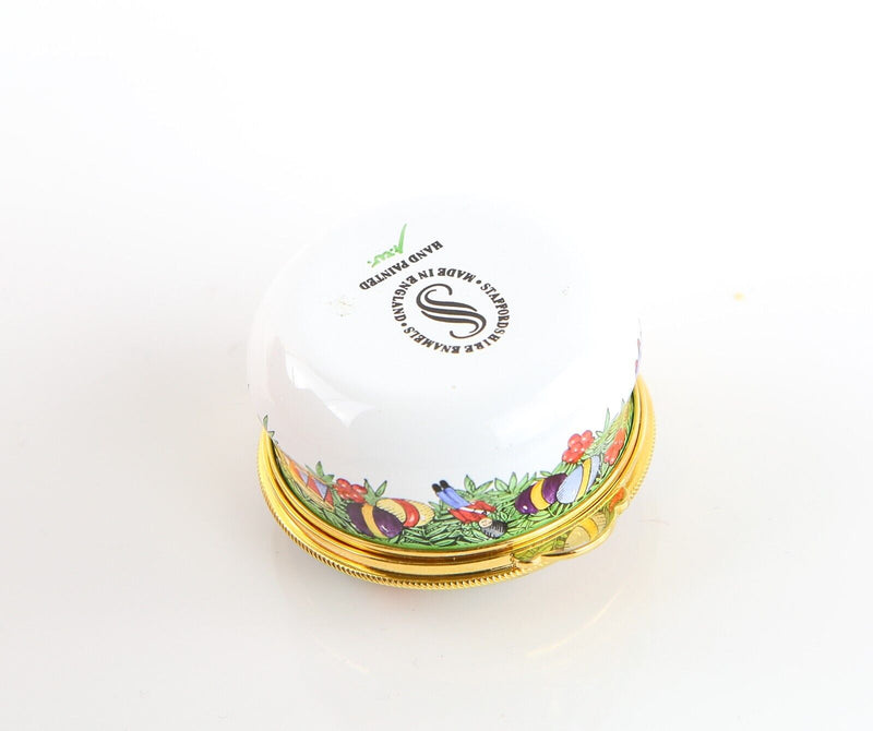 STAFFORDSHIRE 'CHRISTMAS 1994' ROCKING HORSE ENAMEL TRINKET PILL JEWELLERY BOX