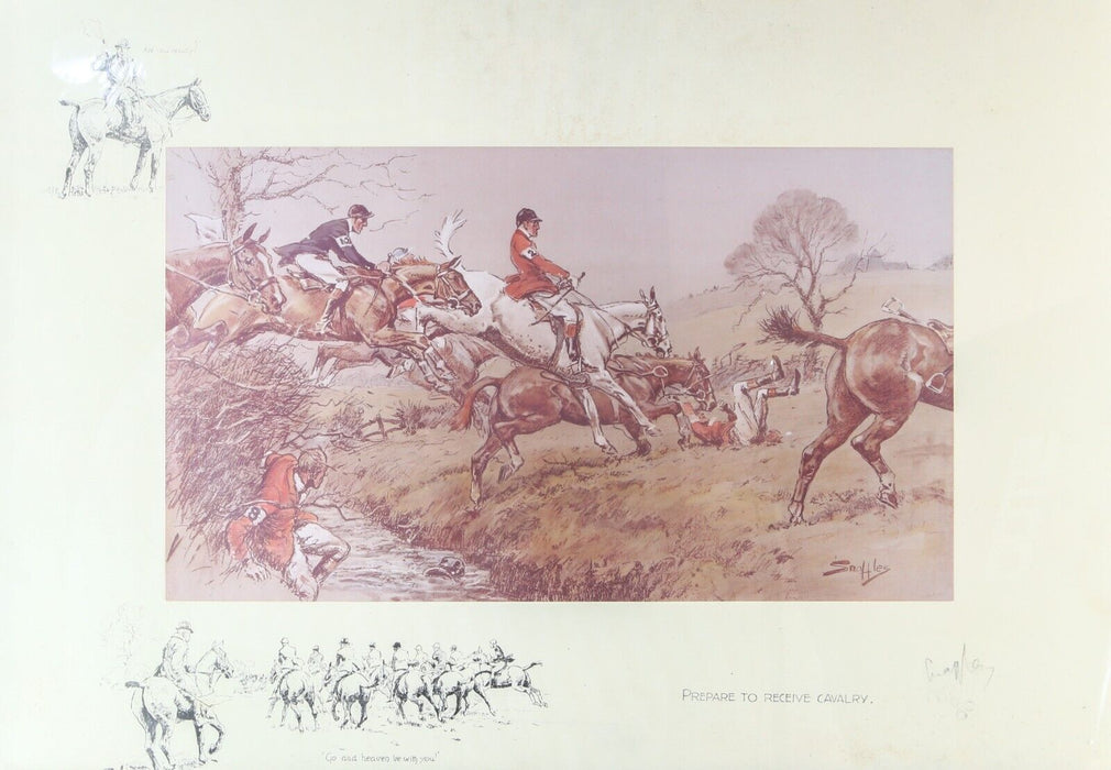 SNAFFLES, CHARLES JOHNSON PAYNE, 'PREPARE TO RECEIVE CAVALRY', PRINT, SIGNED