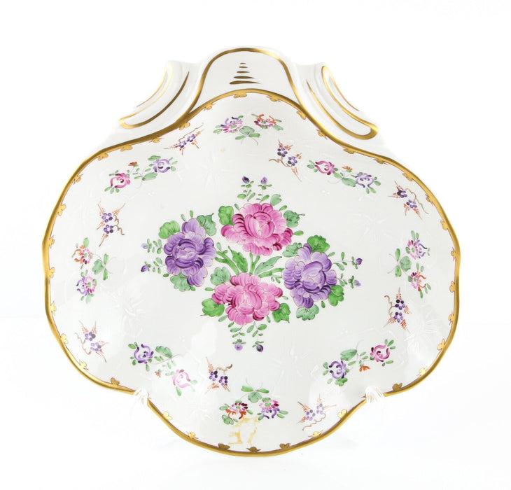 DRESDEN - SHELL SHAPE CERAMIC FLORAL DISH PLATE