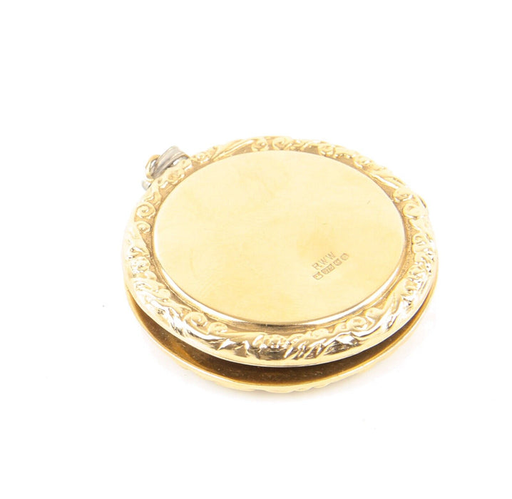 9ct YELLOW GOLD OPEN LOCKET SOVEREIGN COIN CASE PENDANT, HALLMARKED, 8.9g