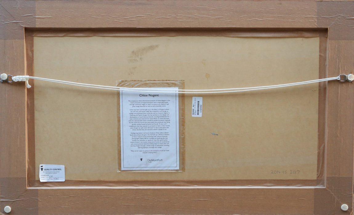 CHLOE NUGENT 'WINTERS COMING' TREE LEAVES ORIGINAL MIXED MEDIA PAINTING, SIGNED