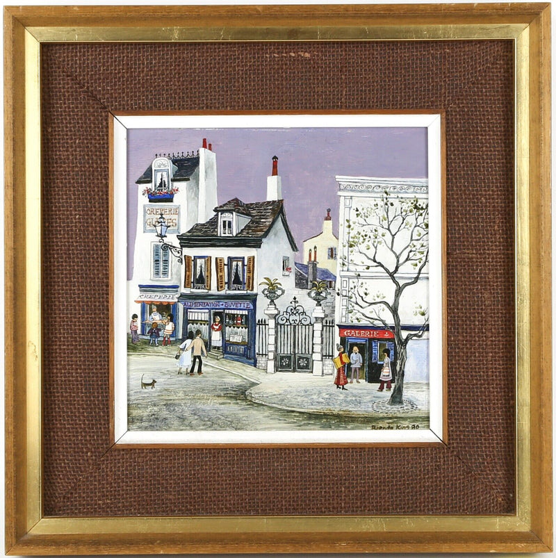 BRENDA KING, 'MONT-CENIS, PARIS', 1980, TOWN SCENE ORIGINAL OIL PAINTING, SIGNED