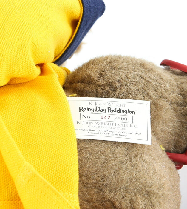 R JOHN WRIGHT - 'RAINY DAY PADDINGTON' LIMITED EDITION TEDDY BEAR, BOXED & COA