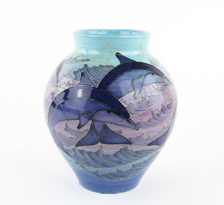 SALLY TUFFIN for DENNIS CHINAWORKS 'LYCIDAS' SCHOOL OF DOLPHINS ILLYRIA VASE 14