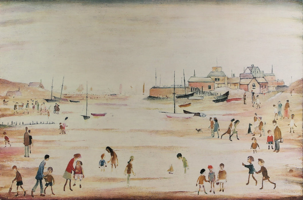 L.S. LAURENCE STEPHEN LOWRY, 'ON THE SANDS', SIGNED LIMITED EDITION PRINT 138/500