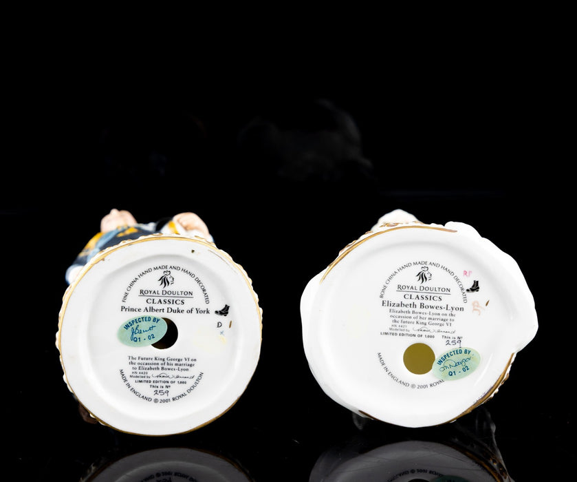 ROYAL DOULTON - FUTURE KING GEORGE VI HN4420 & QUEEN ELIZABETH HN4421 FIGURES