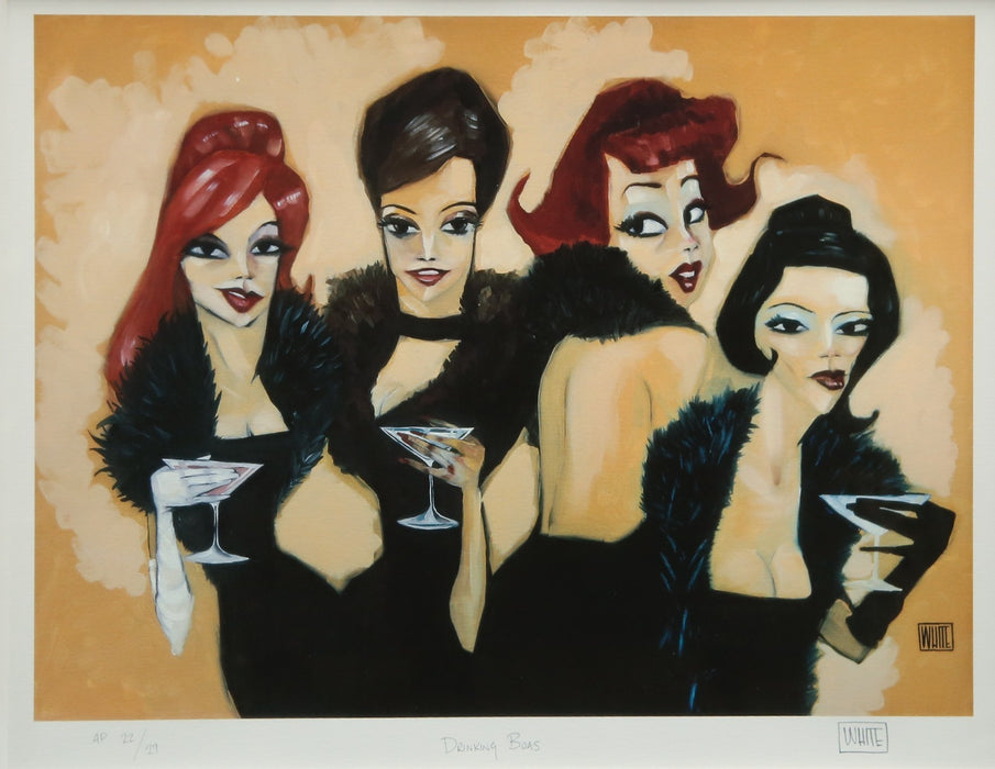 TODD WHITE, 'DRINKING BOAS', ARTISTS PROOF LIMITED EDITION PRINT 22/29, SIGNED
