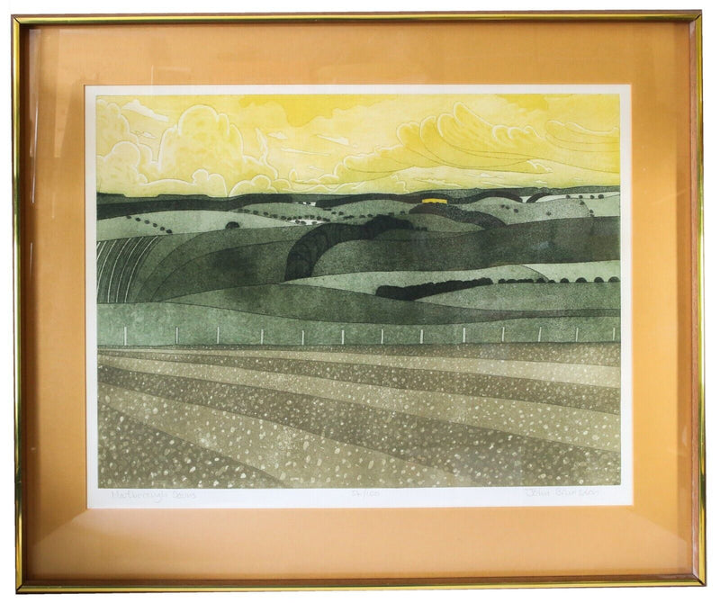 JOHN BRUNSDON, 'MARLBOROUGH DOWNS', LIMITED EDITION ETCHING PRINT, SIGNED