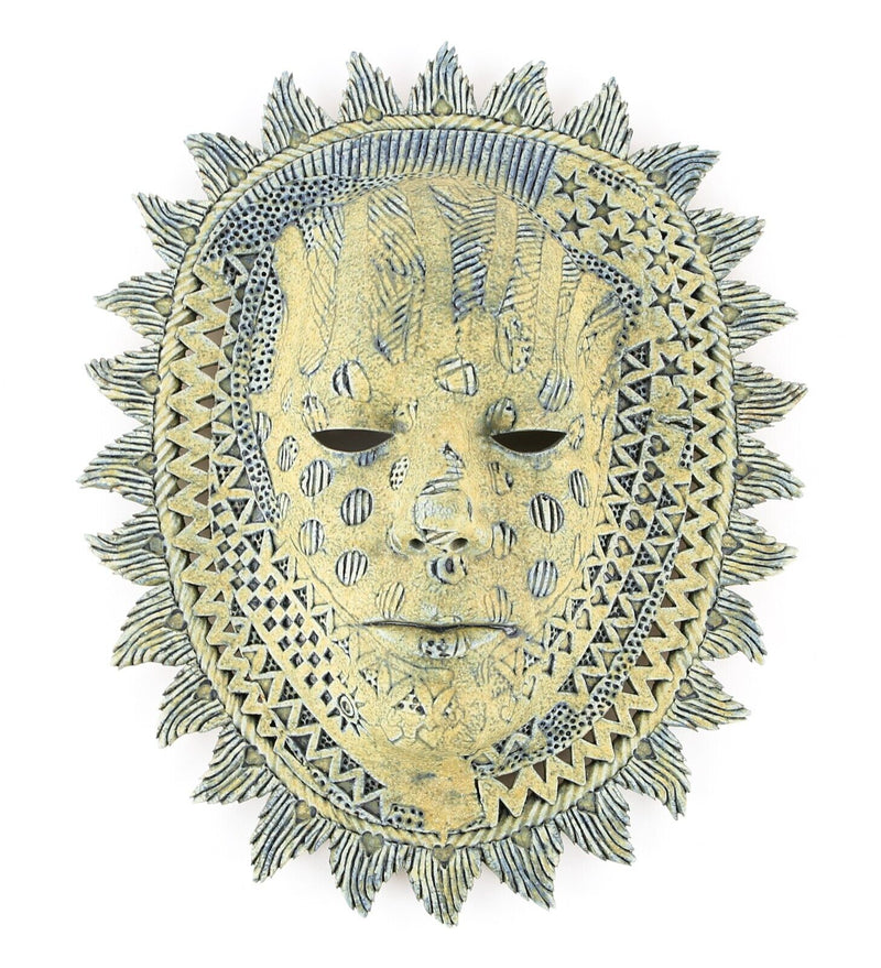 ALASDAIR NEIL MACDONELL - STUDIO ART POTTERY LARGE SUN GOD FACE MASK WALL PLAQUE