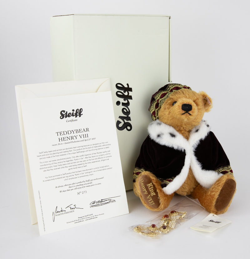 STEIFF 'HENRY VIII' LIMITED EDITION KING TEDDY BEAR 663260, BOXED & COA