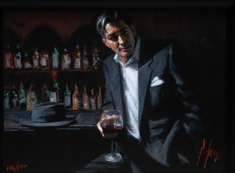 FABIAN PEREZ, 'BLACK SUIT RED WINE', LIMITED EDITION PRINT 128/195 & COA