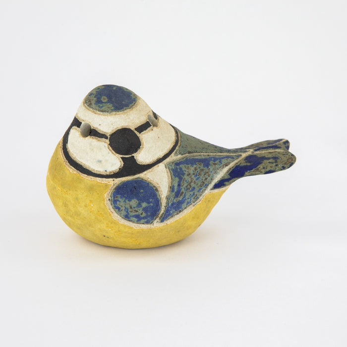 ROSEMARY WREN, OXSHOTT POTTERY - BLUE TIT, STUDIO ART BIRD FIGURE MODEL, SIGNED