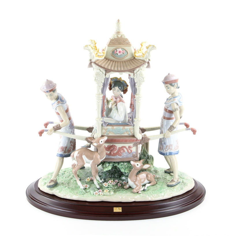 LLADRO 'IN THE EMPEROR'S FOREST' 1858 LARGE ORIENTAL FIGURE 87/1000, BOXED & COA
