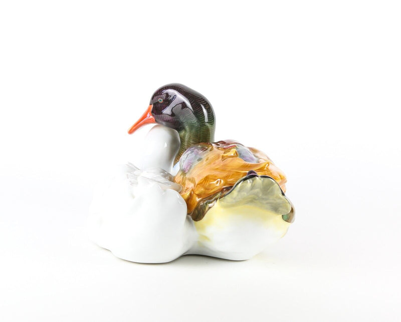 HEREND 'PAIR OF NESTLING DUCKS' LARGE MALLARD BIRD GROUP FIGURE MODEL