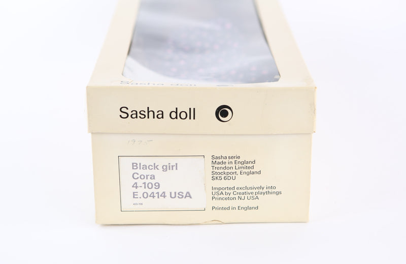 TRENDON SASHA DOLL 'CORA' GIRL BLUE FLORAL DRESS 4-109 E.0414 USA, BOXED