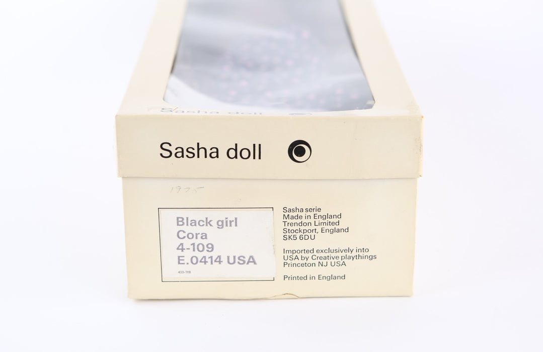 TRENDON SASHA DOLL 'CORA' GIRL BLUE FLORAL DRESS 4-109 E.0414 USA, BOXED