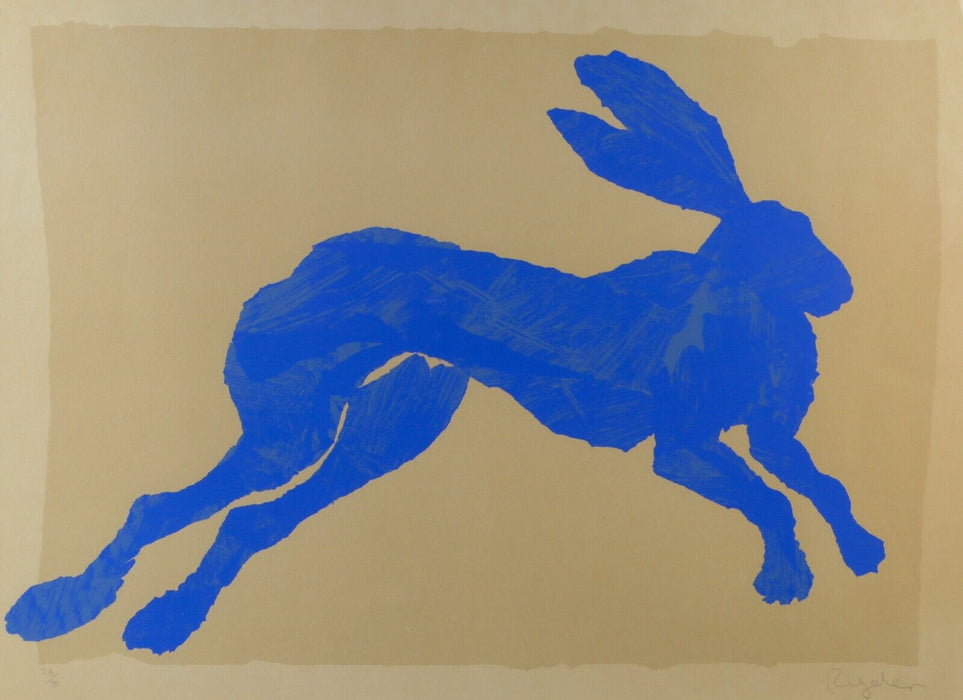 SOPHIE RYDER, 'BLUE HARE', LIMITED EDITION SCREEN PRINT 24/70, SIGNED