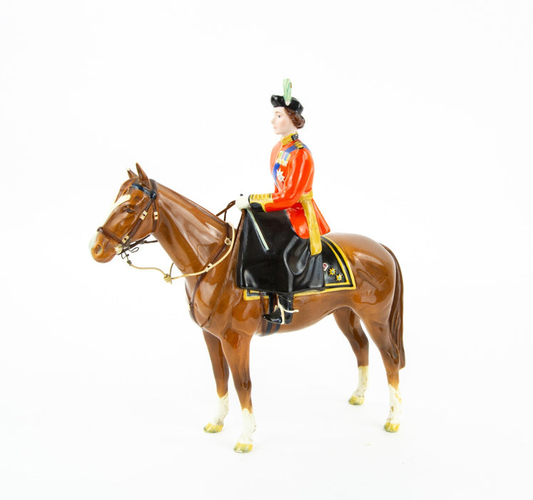 BESWICK - HM QUEEN ELIZABETH II ON IMPERIAL, TROOPING COLOUR 1957 HORSE FIGURE