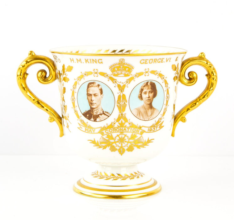 ROYAL CROWN DERBY - 1937 KING GEORGE VI CORONATION COMMEMORATIVE LOVING CUP