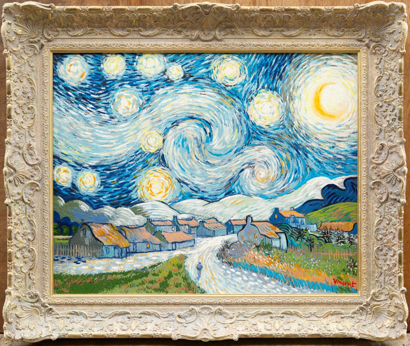 JOHN MYATT 'STARRY NIGHT' VINCENT VAN GOGH LIMITED EDITION CANVAS PRINT, SIGNED