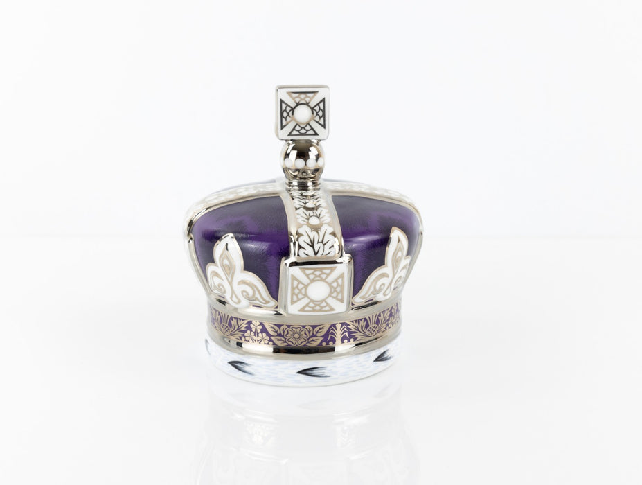 ROYAL CROWN DERBY 'CORONATION CROWN' ERII QUEEN 60TH ANNIVERSARY PAPERWEIGHT COA