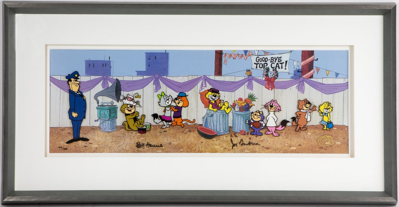 WARNER BROS 'THE MOST EFFECTUAL TOP CAT' HANNA & BARBERA SIGNED CEL ART 314/350