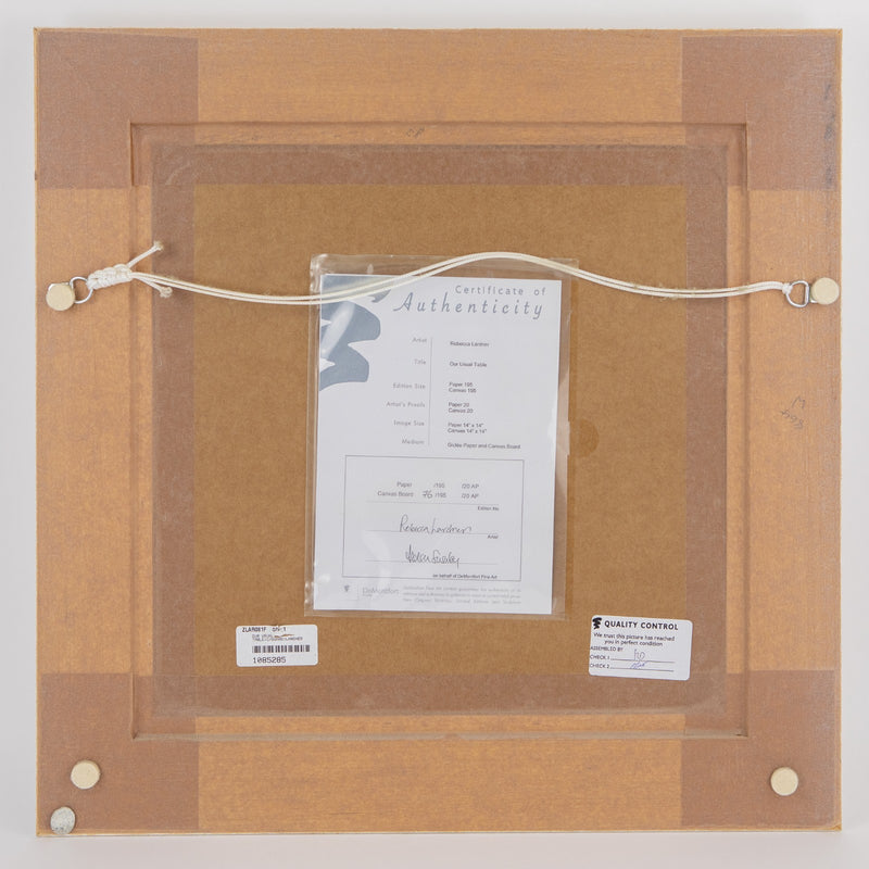 REBECCA LARDNER, 'OUR USUAL TABLE', LIMITED EDITION CANVAS PRINT 76/195 & COA