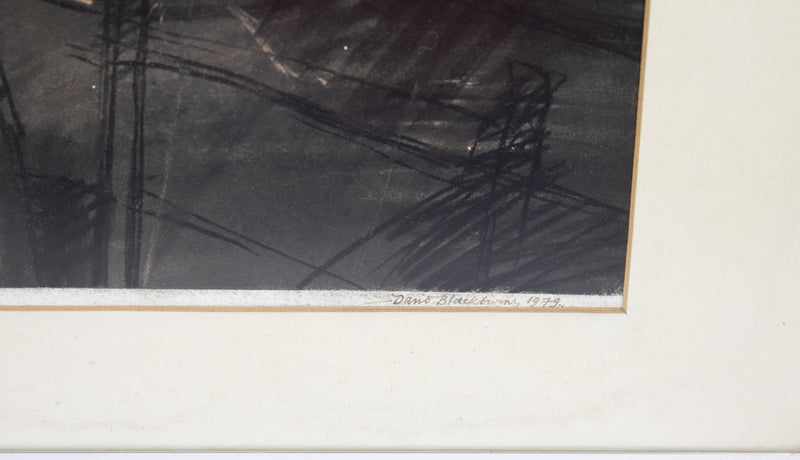 DAVID BLACKBURN, 'INDUSTRIAL LANDSCAPE', 1979 ABSTRACT ORIGINAL PASTEL, SIGNED