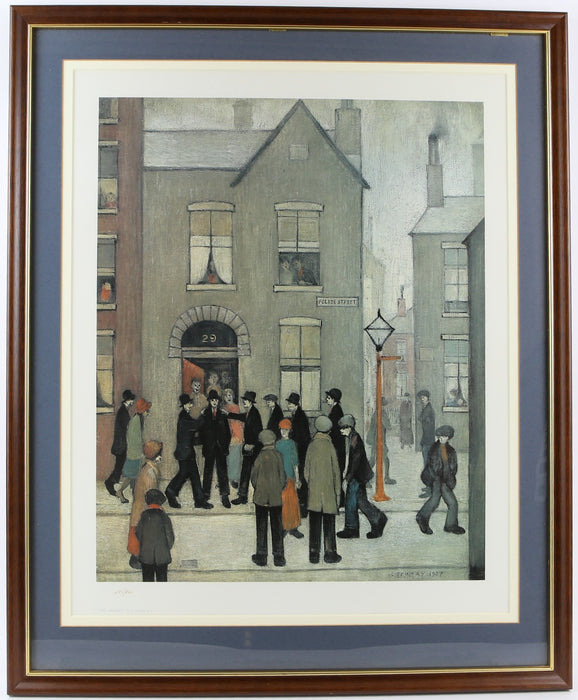 L.S. LAURENCE STEPHEN LOWRY, 'THE ARREST', LIMITED EDITION COLOUR PRINT 439/850