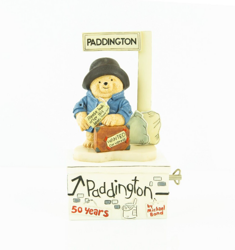 ROBERT HARROP - PADDINGTON BEAR 50TH ANNIVERSARY MUSICAL BOX FIGURE MODEL PBMB1