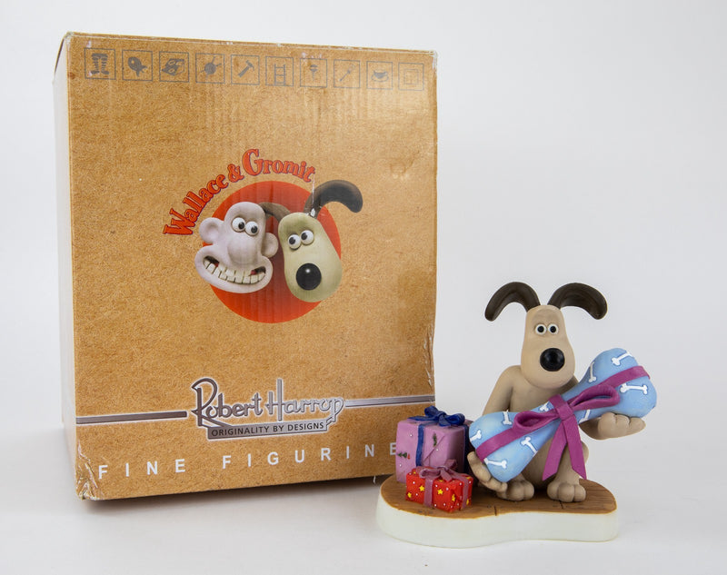 ROBERT HARROP 'CHRISTMAS WRAPPED UP!' WALLACE & GROMIT FIGURE WGCS15, BOXED