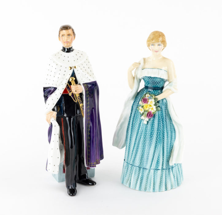 ROYAL DOULTON - THE PRINCE OF WALES HN2883 & LADY DIANA SPENCER HN2885 FIGURES