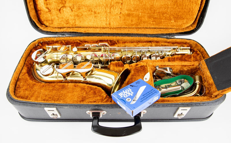 BOOSEY & HAWKES 'POWERTONE' SAXOPHONE & FITTED CASE BOX
