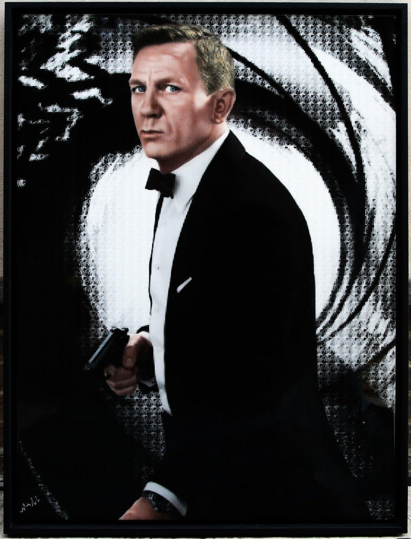 NICK HOLDSWORTH 'JAMES BOND SWIRL' 007 DANIEL CRAIG ORIGINAL MIXED MEDIA, SIGNED