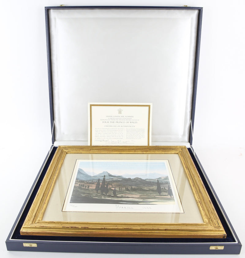 KING CHARLES III / PRINCE OF WALES 'GREEK LANDSCAPE' SIGNED LIMITED EDITION PRINT 79/100
