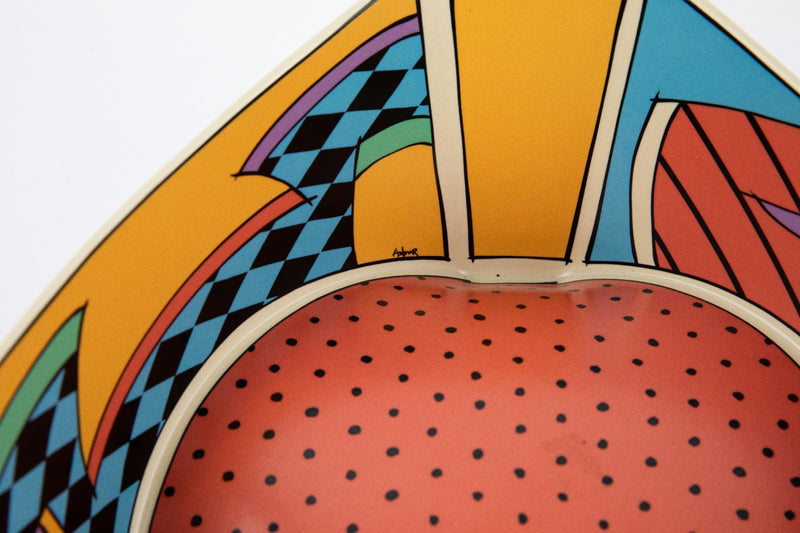 DOROTHY HAFNER ROSENTHAL STUDIO LINE 'FLASH' LARGE TRIANGULAR SERVING FRUIT BOWL