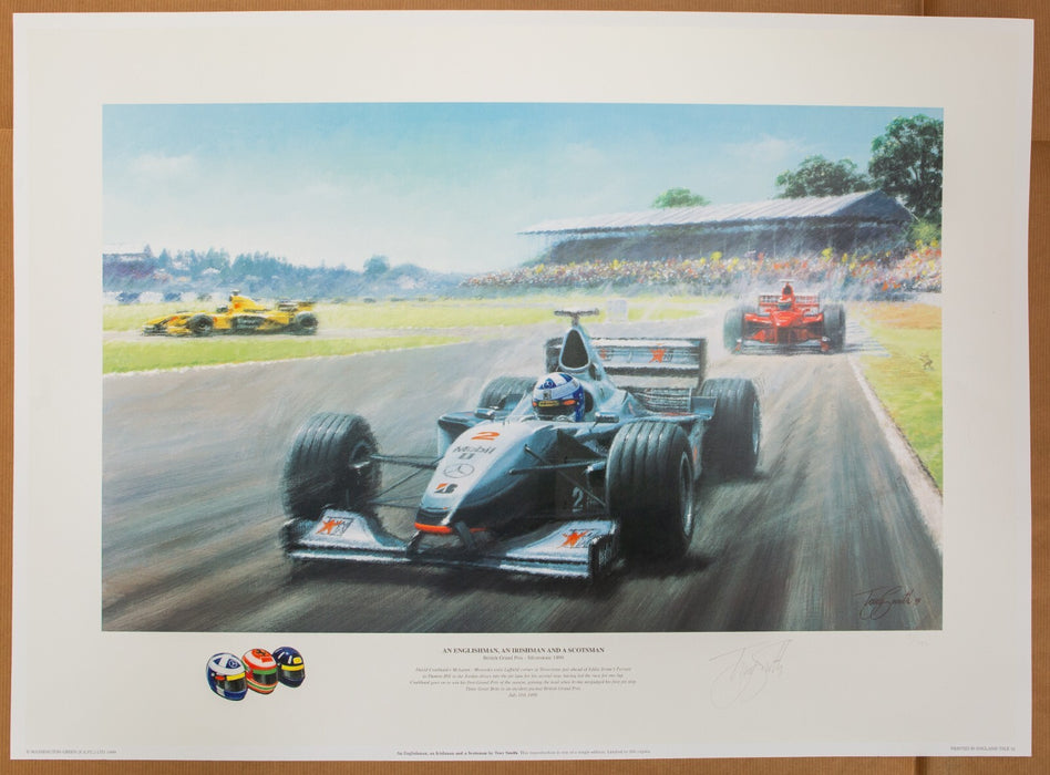 TONY SMITH 'AN ENGLISHMAN, IRISHMAN & SCOTSMAN' LIMITED EDITION F1 PRINT 78/395, SIGNED