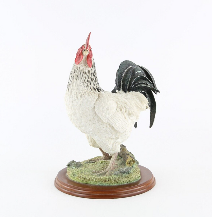 BORDER FINE ARTS 'WHITE COCKEREL' LARGE FIGURE MODEL TABLEAU 739448, BOXED