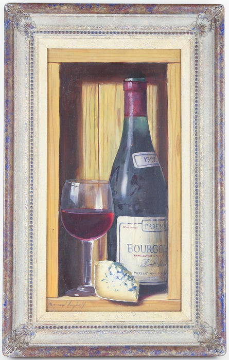 RAYMOND CAMPBELL, BOURGOGNE 1992, STILL LIFE, ORIGINAL OIL PAINTING, SIGNED