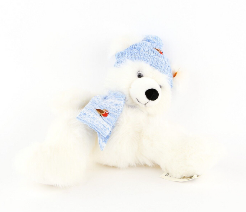 STEIFF 'TEDDYBÄR 38 WEISS WINTER' WHITE CHRISTMAS TEDDY BEAR 690266 & TAGS