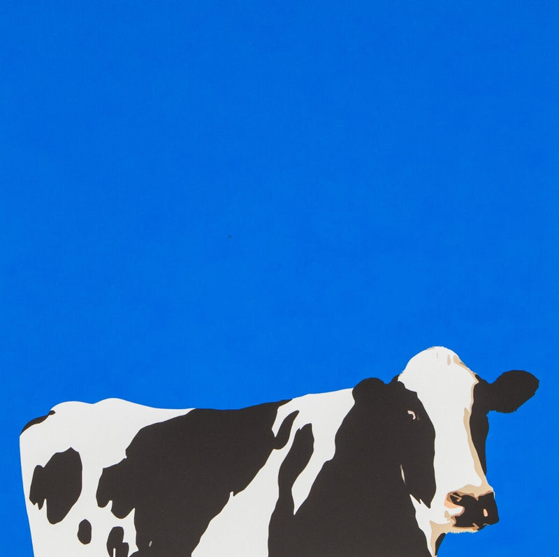 JAYSON LILLEY, 'MOOCOW BLUE', LIMITED EDITION COW SCREEN PRINT 10/100, SIGNED