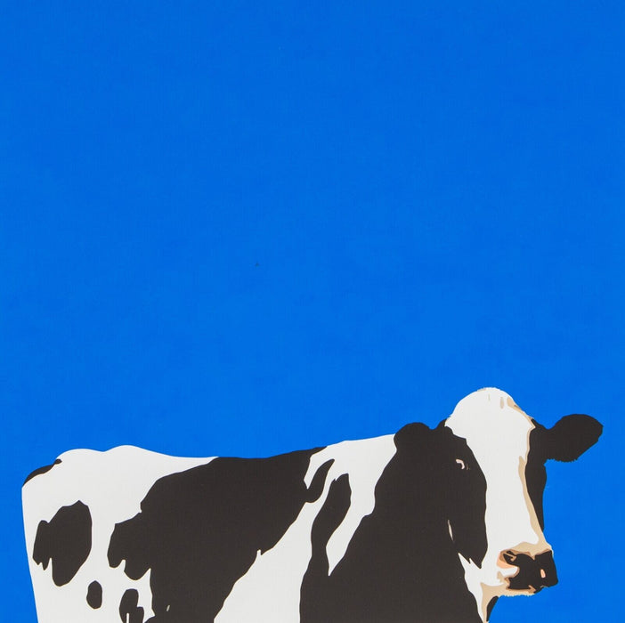 JAYSON LILLEY, 'MOOCOW BLUE', LIMITED EDITION COW SCREEN PRINT 10/100, SIGNED