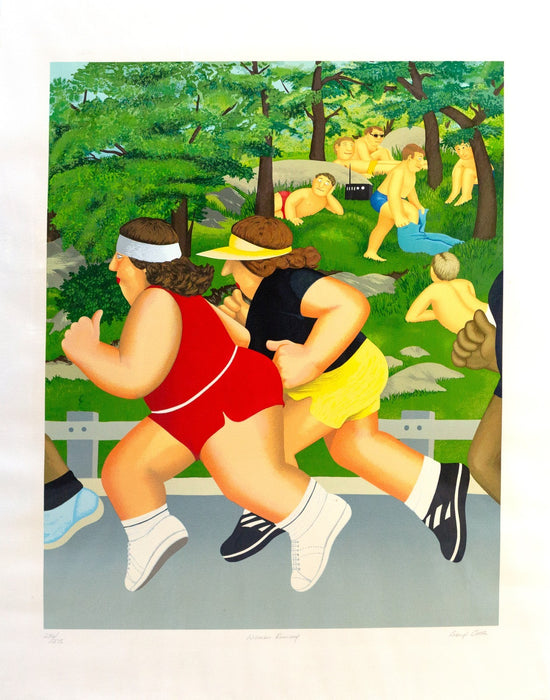 BERYL COOK, 'WOMEN RUNNING', LIMITED EDITION COLOUR PRINT 236/275, SIGNED